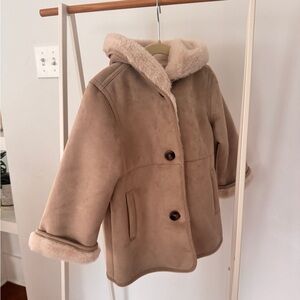 Zara kids jacket anorak style. LIKE NEW. Soft Furry inside. Sleeve detail. 4-5